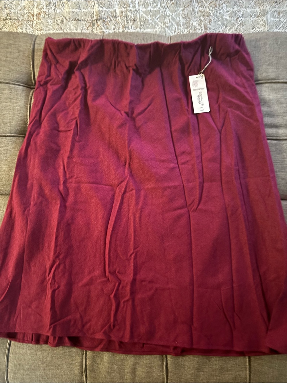 Liz Claiborne Burgundy Midi Pull-On Skirt